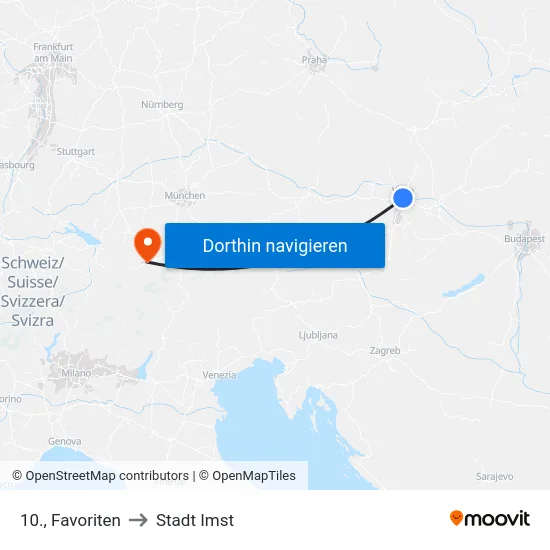 10., Favoriten to Stadt Imst map