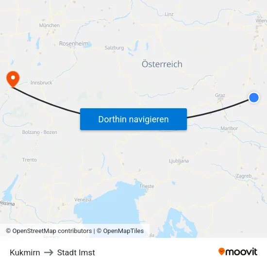 Kukmirn to Stadt Imst map