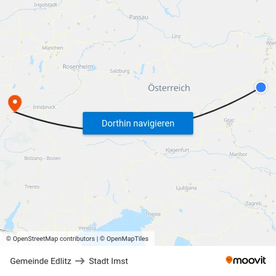 Gemeinde Edlitz to Stadt Imst map