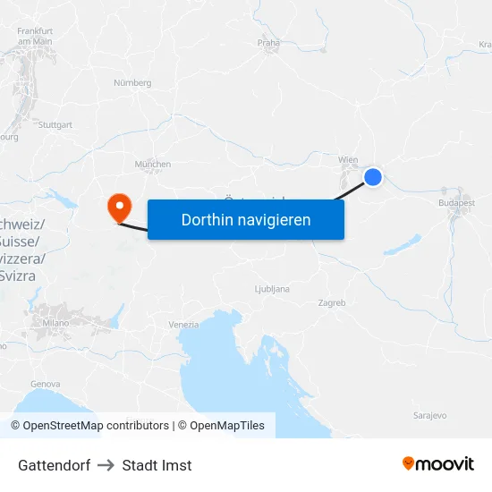 Gattendorf to Stadt Imst map