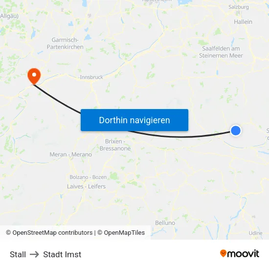 Stall to Stadt Imst map