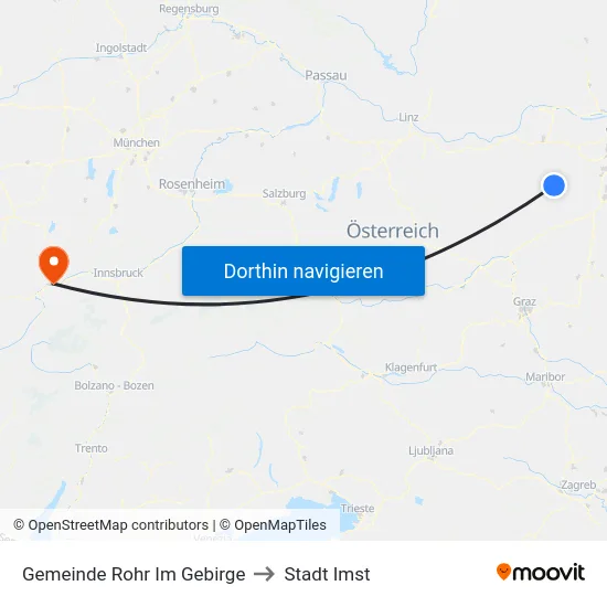 Gemeinde Rohr Im Gebirge to Stadt Imst map