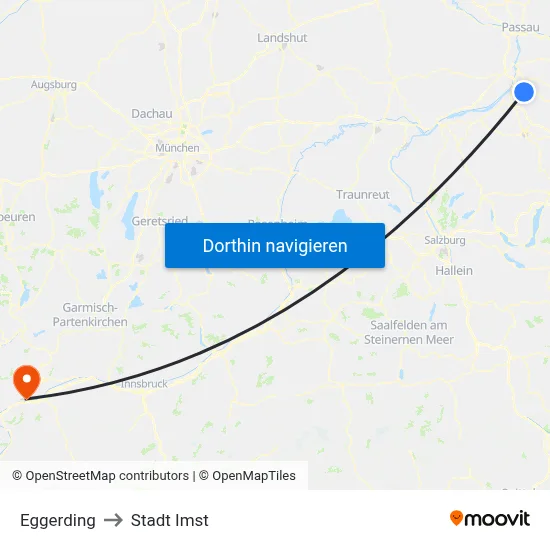 Eggerding to Stadt Imst map