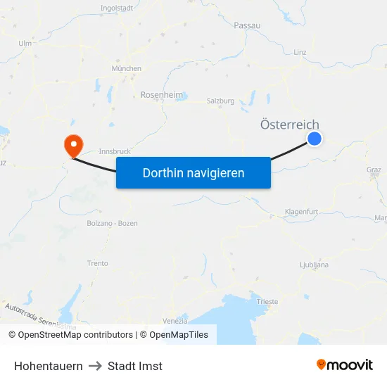 Hohentauern to Stadt Imst map