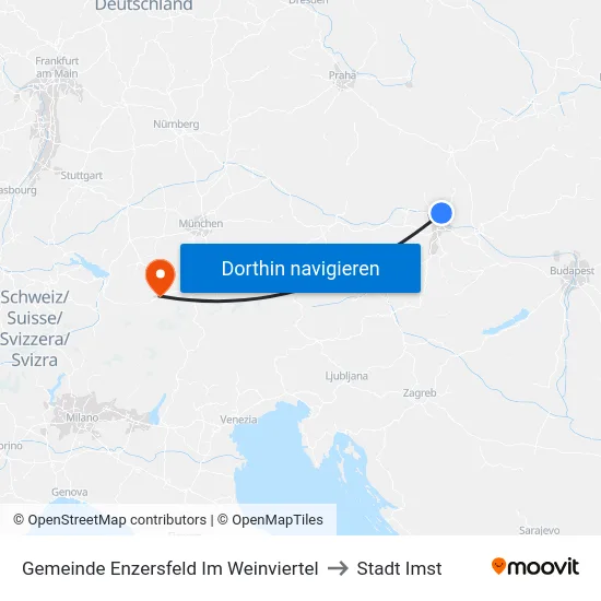 Gemeinde Enzersfeld Im Weinviertel to Stadt Imst map