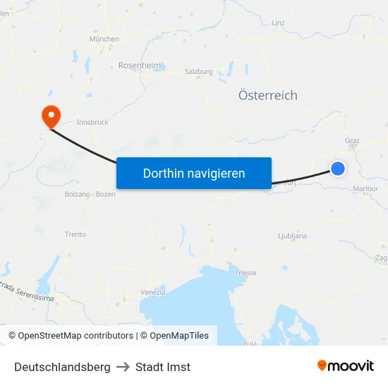 Deutschlandsberg to Stadt Imst map