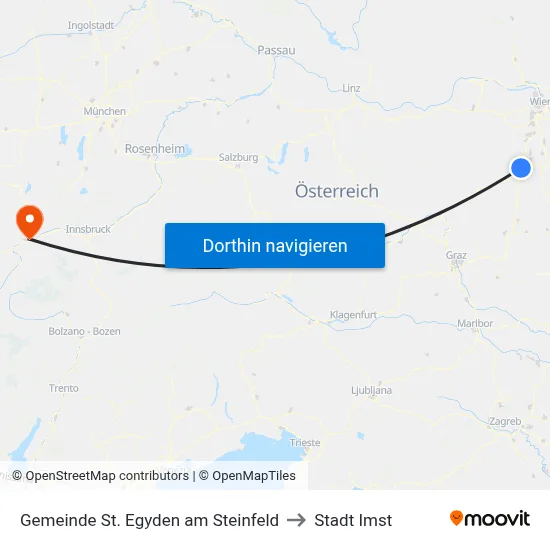Gemeinde St. Egyden am Steinfeld to Stadt Imst map