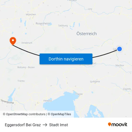 Eggersdorf Bei Graz to Stadt Imst map