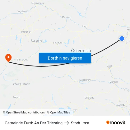 Gemeinde Furth An Der Triesting to Stadt Imst map