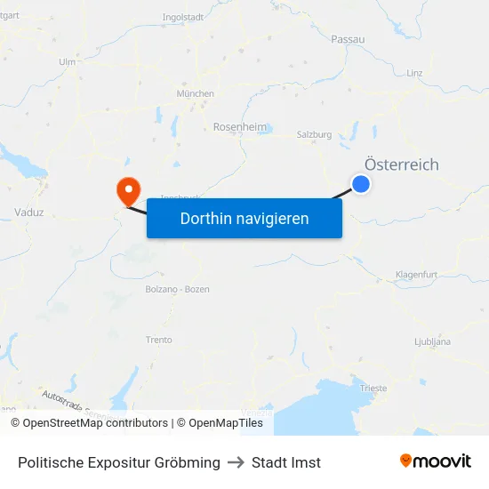 Politische Expositur Gröbming to Stadt Imst map