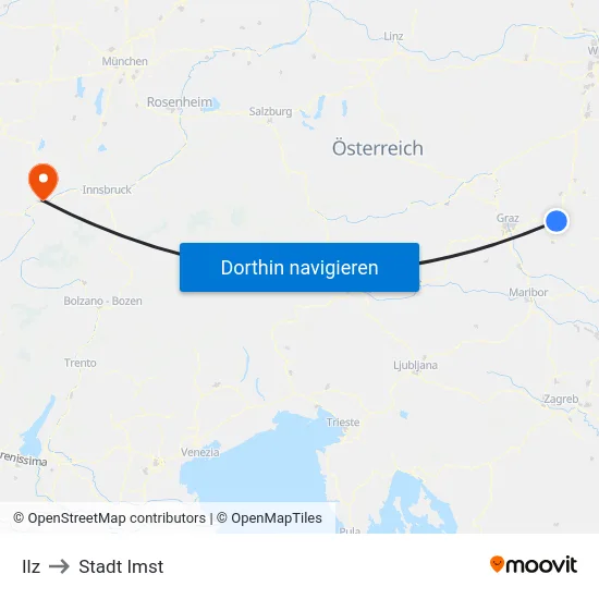 Ilz to Stadt Imst map