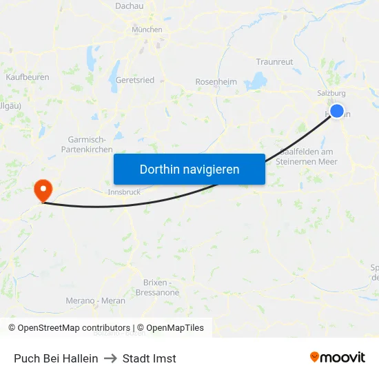 Puch Bei Hallein to Stadt Imst map