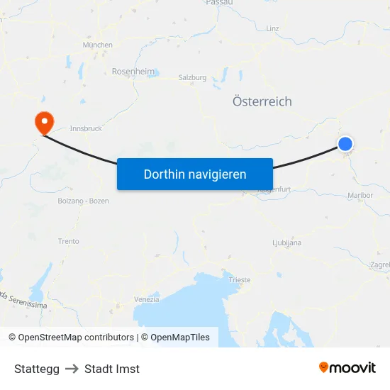 Stattegg to Stadt Imst map