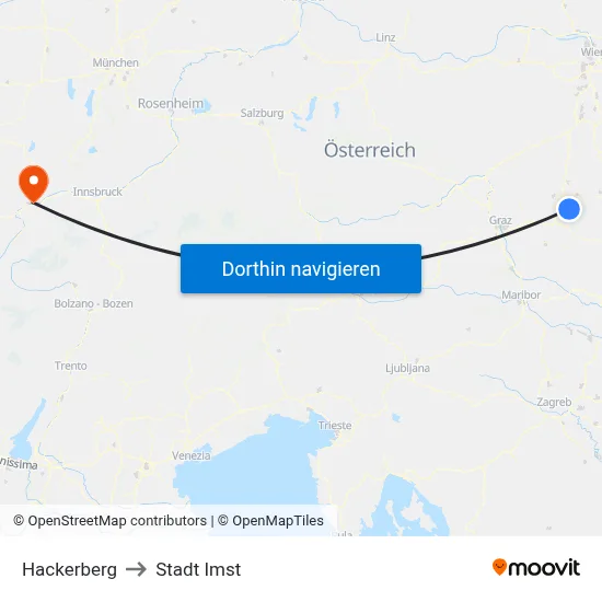 Hackerberg to Stadt Imst map