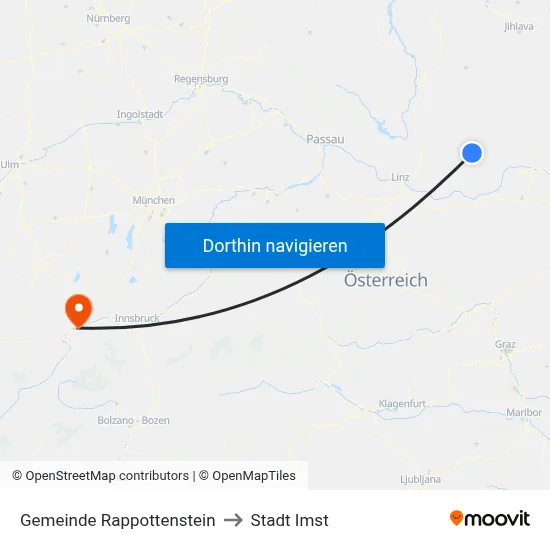 Gemeinde Rappottenstein to Stadt Imst map