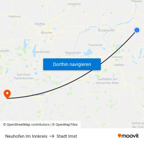 Neuhofen Im Innkreis to Stadt Imst map