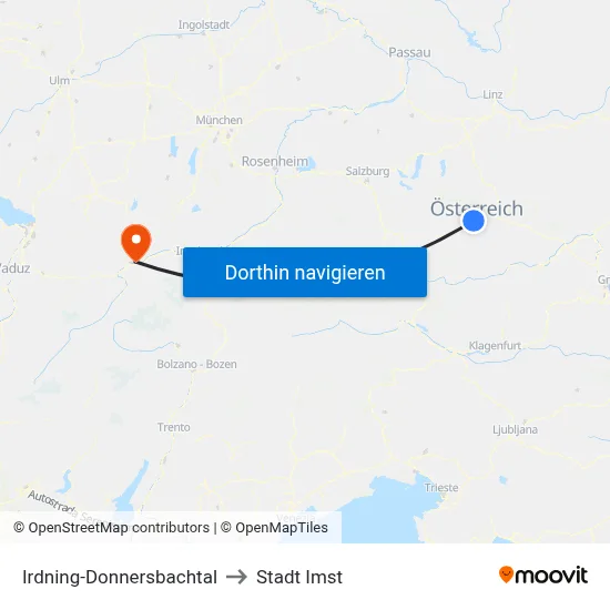 Irdning-Donnersbachtal to Stadt Imst map