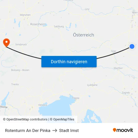 Rotenturm An Der Pinka to Stadt Imst map