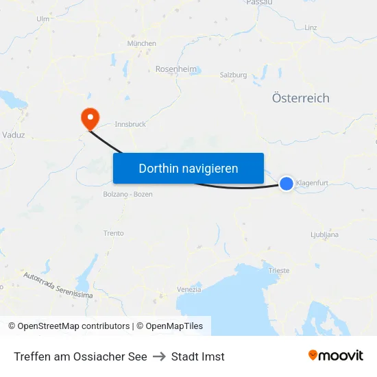 Treffen am Ossiacher See to Stadt Imst map