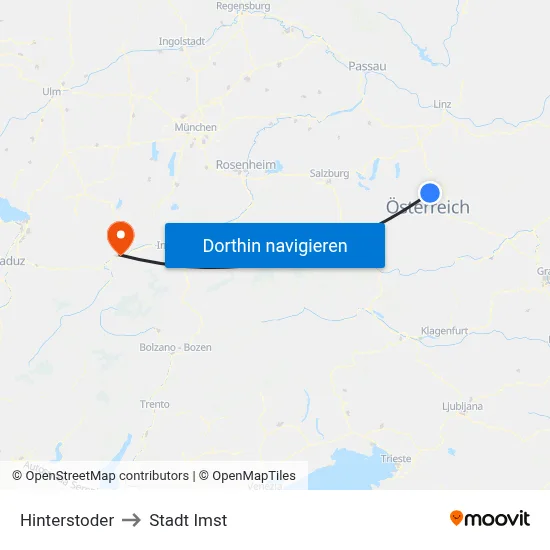 Hinterstoder to Stadt Imst map