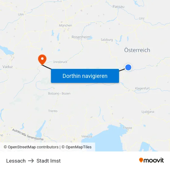 Lessach to Stadt Imst map