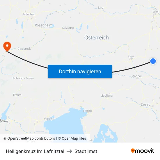 Heiligenkreuz Im Lafnitztal to Stadt Imst map