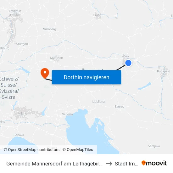 Gemeinde Mannersdorf am Leithagebirge to Stadt Imst map