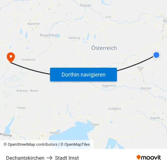 Dechantskirchen to Stadt Imst map