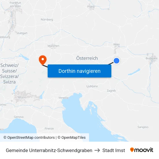 Gemeinde Unterrabnitz-Schwendgraben to Stadt Imst map