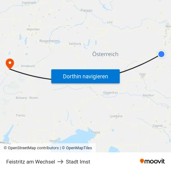 Feistritz am Wechsel to Stadt Imst map