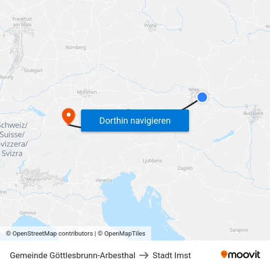 Gemeinde Göttlesbrunn-Arbesthal to Stadt Imst map