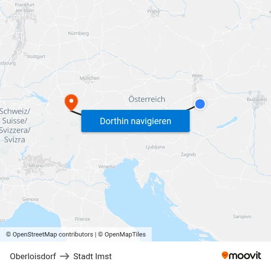 Oberloisdorf to Stadt Imst map