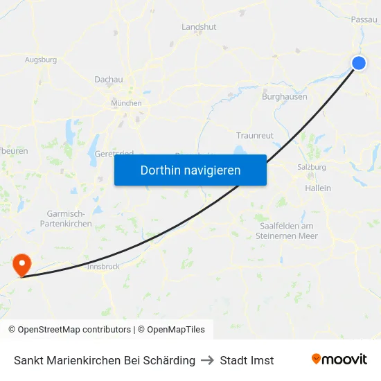 Sankt Marienkirchen Bei Schärding to Stadt Imst map