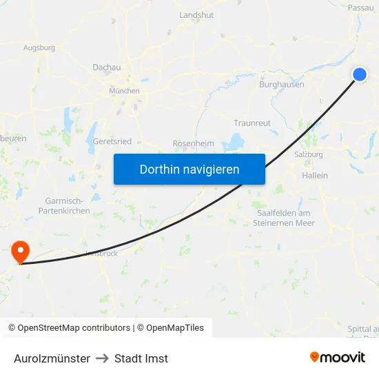 Aurolzmünster to Stadt Imst map
