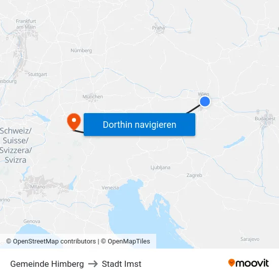 Gemeinde Himberg to Stadt Imst map