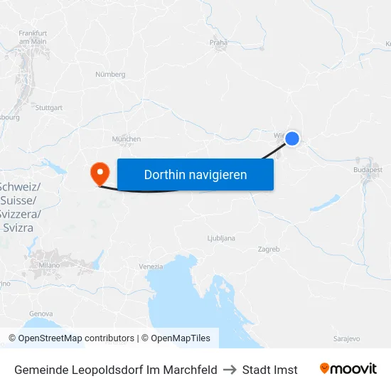 Gemeinde Leopoldsdorf Im Marchfeld to Stadt Imst map