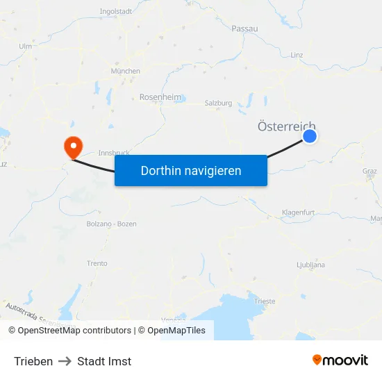 Trieben to Stadt Imst map