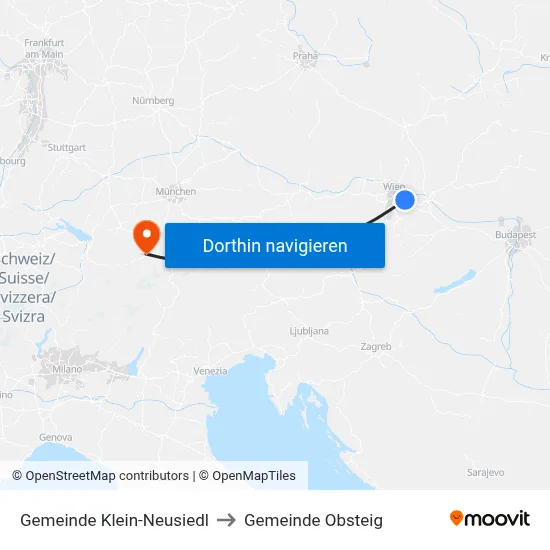 Gemeinde Klein-Neusiedl to Gemeinde Obsteig map