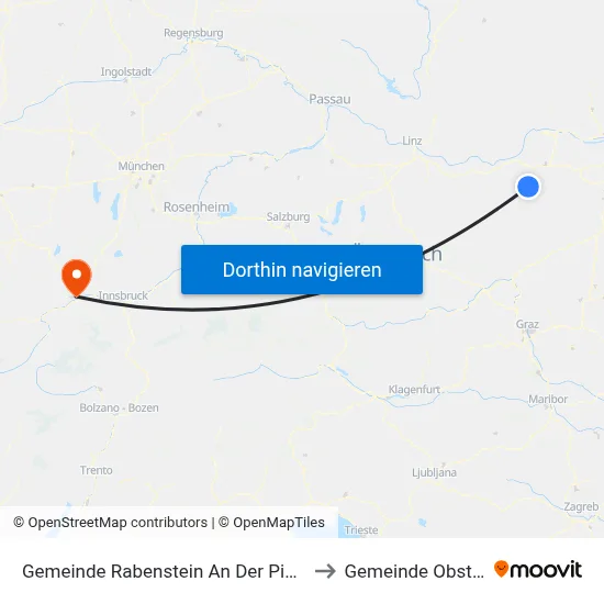 Gemeinde Rabenstein An Der Pielach to Gemeinde Obsteig map