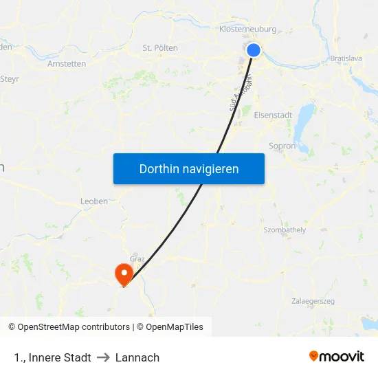 1., Innere Stadt to Lannach map