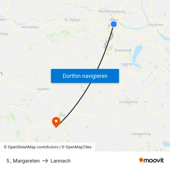 5., Margareten to Lannach map