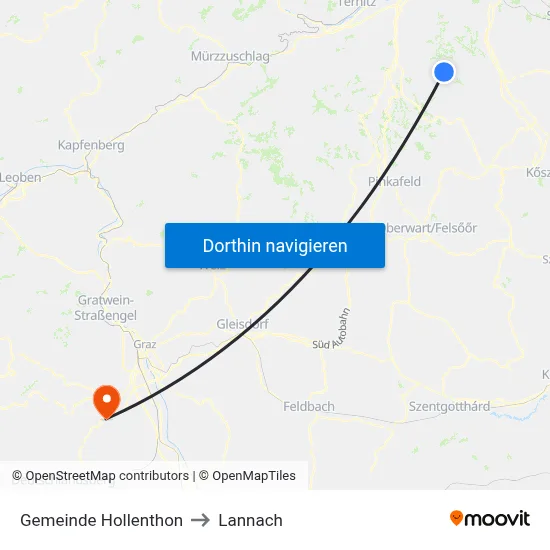 Gemeinde Hollenthon to Lannach map
