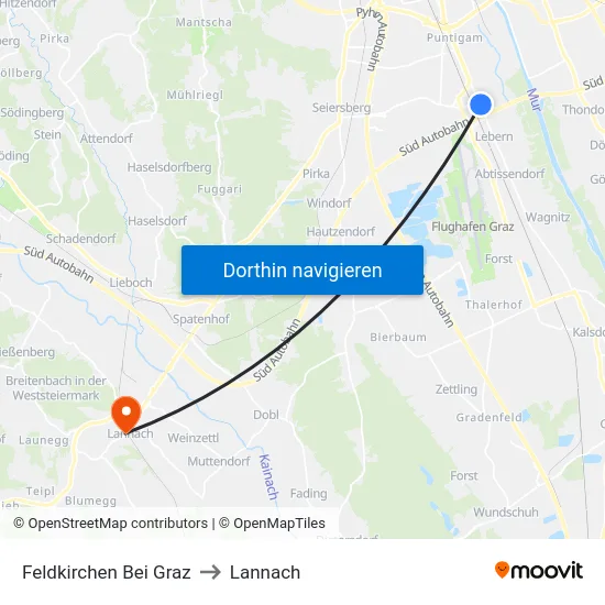 Feldkirchen Bei Graz to Lannach map