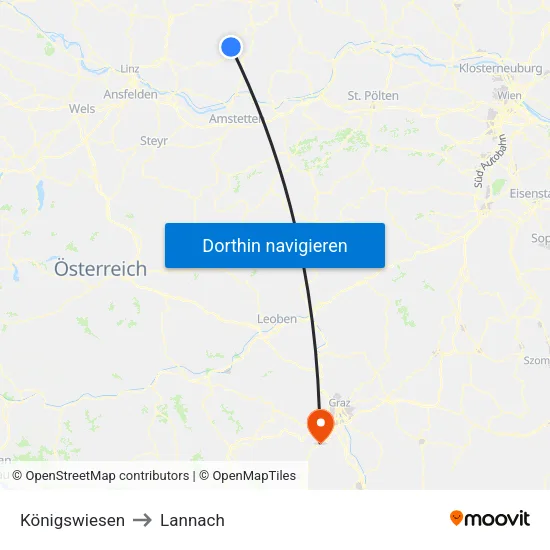 Königswiesen to Lannach map