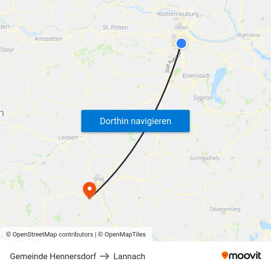 Gemeinde Hennersdorf to Lannach map