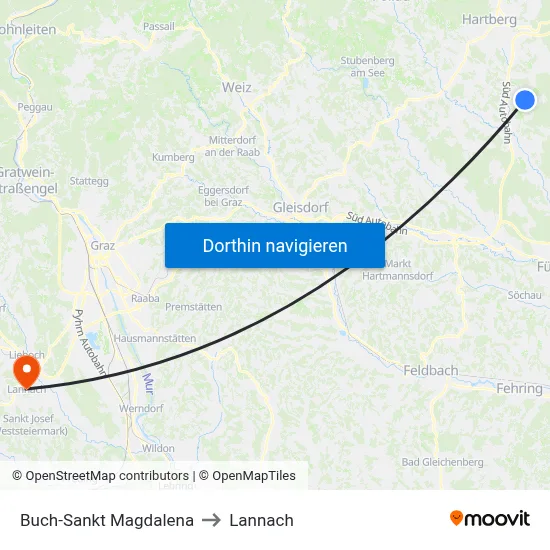 Buch-Sankt Magdalena to Lannach map