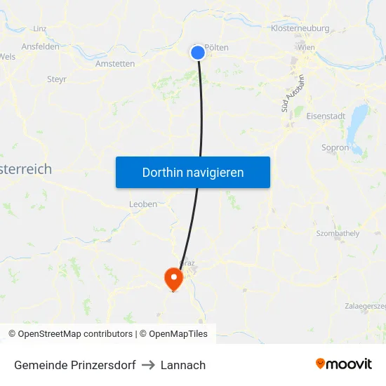 Gemeinde Prinzersdorf to Lannach map