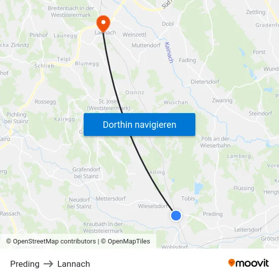 Preding to Lannach map