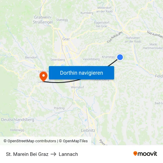 St. Marein Bei Graz to Lannach map