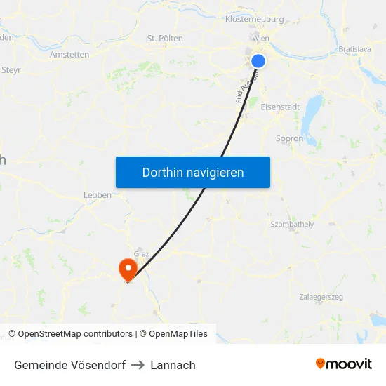 Gemeinde Vösendorf to Lannach map